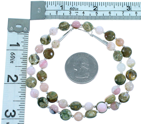 Genuine Sterling Silver Multicolor Choker Bead Necklace RX114630